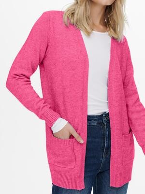 ONLLESLY L/S OPEN CARDIGAN KNT NOOS Carmine Rose/Melange