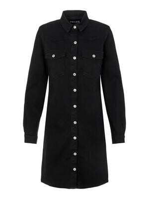 PCPERRY L/S DENIM DRESS-VI/NOOS BC Black Denim