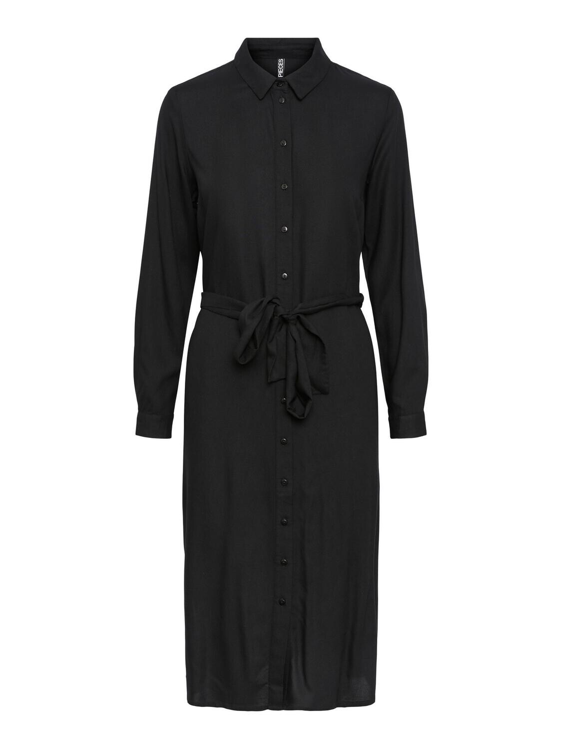 PCCAMMIE LS MIDI SHIRT DRESS NOOS BC Black