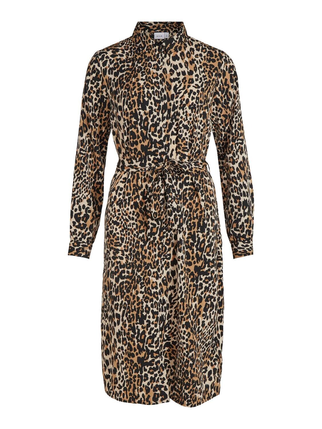 VIYANA L/S MID CALF SHIRT DRESS/BF Toasted Coconut/Cao