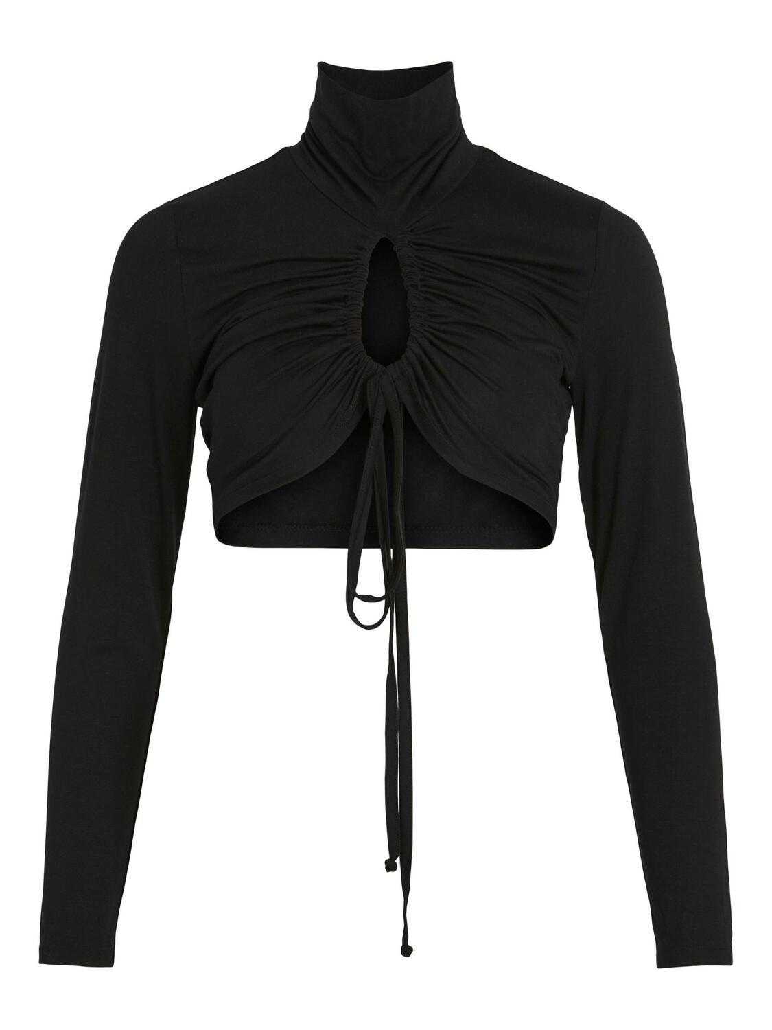 VIKEL L/S KEY HOLE TOP/KA Black