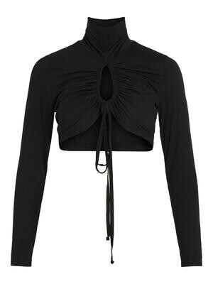 VIKEL L/S KEY HOLE TOP/KA Black
