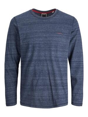 JCOBERG TEE LS CREW NECK Navy Blazer/MELANGE