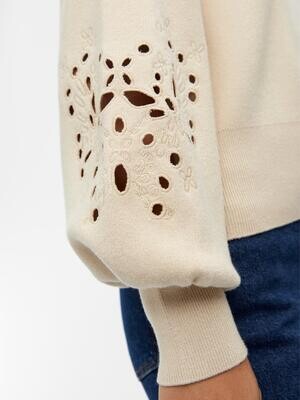 OBJREYNARD L/S KNIT PULLOVER PB13 Sandshell