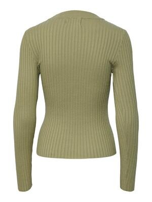 PCCRISTA LS O-NECK KNIT NOOS BC Swamp