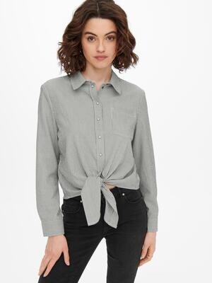 ONLLECEY LS KNOT SHIRT NOOS WVN Kalamata-CLOUD DANCER