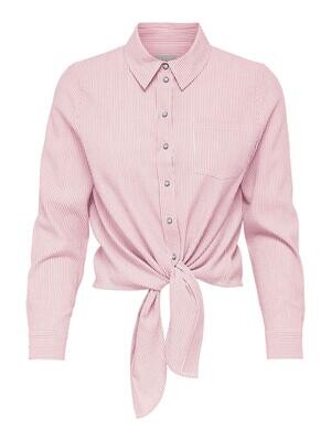 ONLLECEY LS KNOT SHIRT NOOS WVN Bleached Mauve-CLOUD DANCER