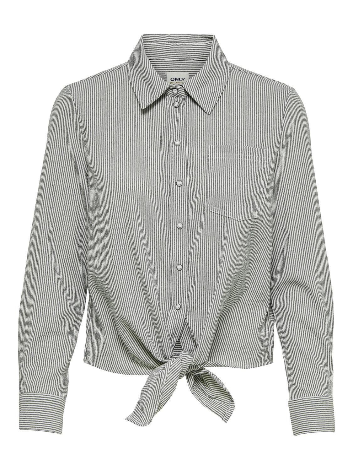 ONLLECEY LS KNOT SHIRT NOOS WVN Kalamata-CLOUD DANCER
