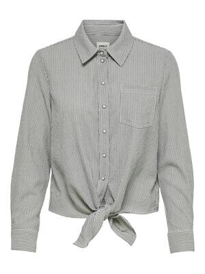 ONLLECEY LS KNOT SHIRT NOOS WVN Kalamata-CLOUD DANCER