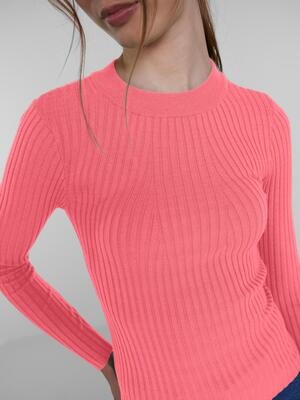 PCCRISTA LS O-NECK KNIT NOOS BC Strawberry Pink