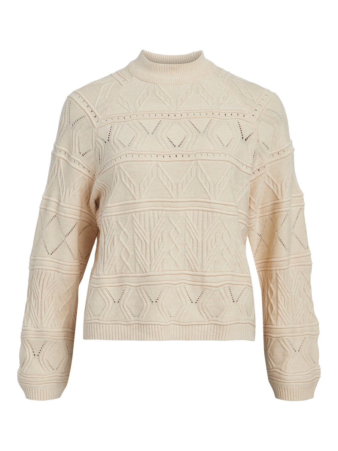 OBJSOLAR L/S KNIT PULLOVER 125 Sandshell