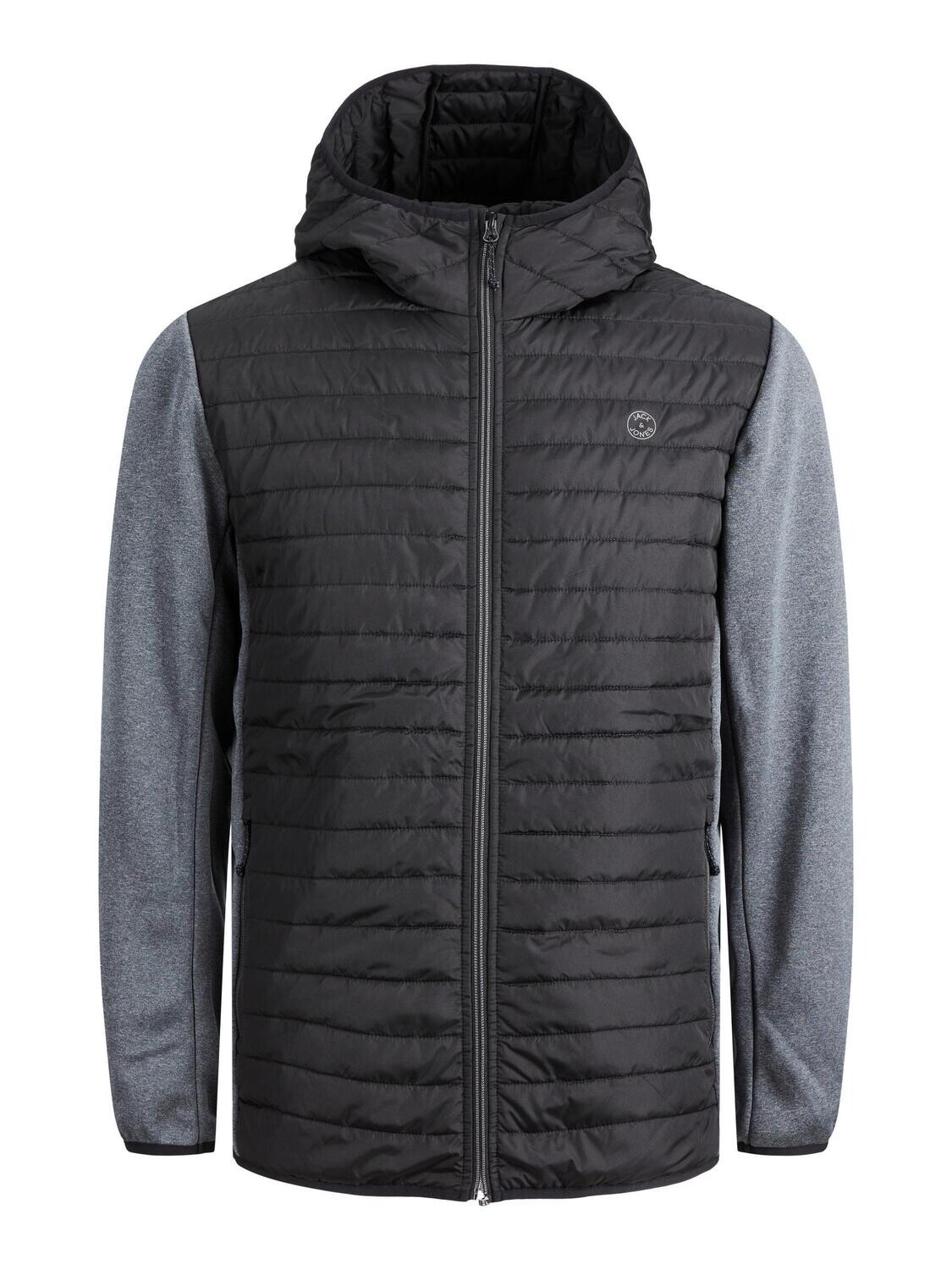 JJEMULTI QUILTED JACKET NOOS Black-GREY MELANGE SLEEVE
