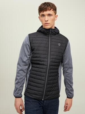 JJEMULTI QUILTED JACKET NOOS Black-GREY MELANGE SLEEVE