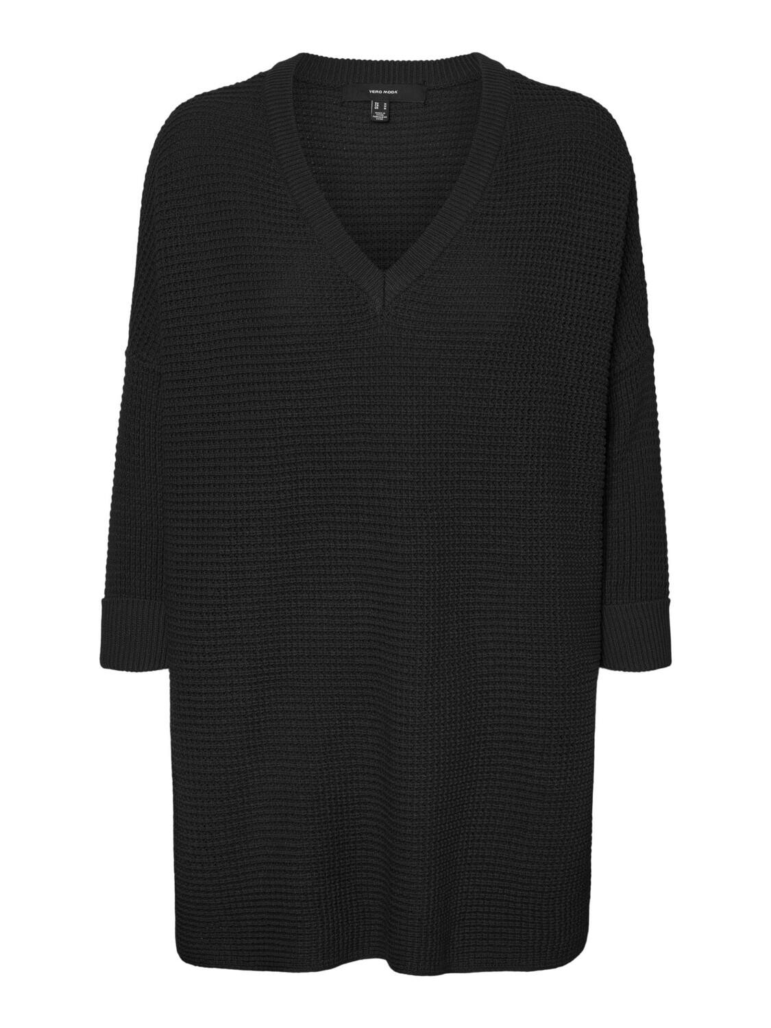 VMLEANNA 3/4 V-NECK LONG BLOUSE GA Black