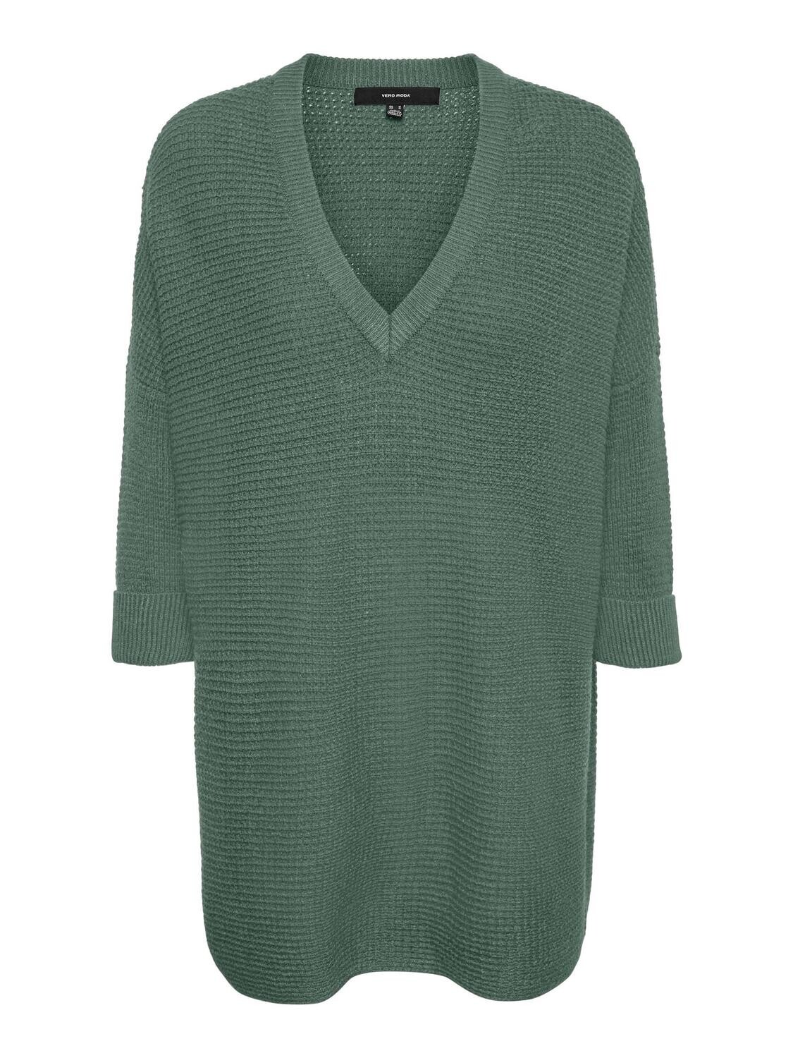 VMLEANNA 3/4 V-NECK LONG BLOUSE GA Laurel Wreath