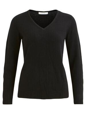 VIRIL V-NECK L/S KNIT TOP - NOOS Black
