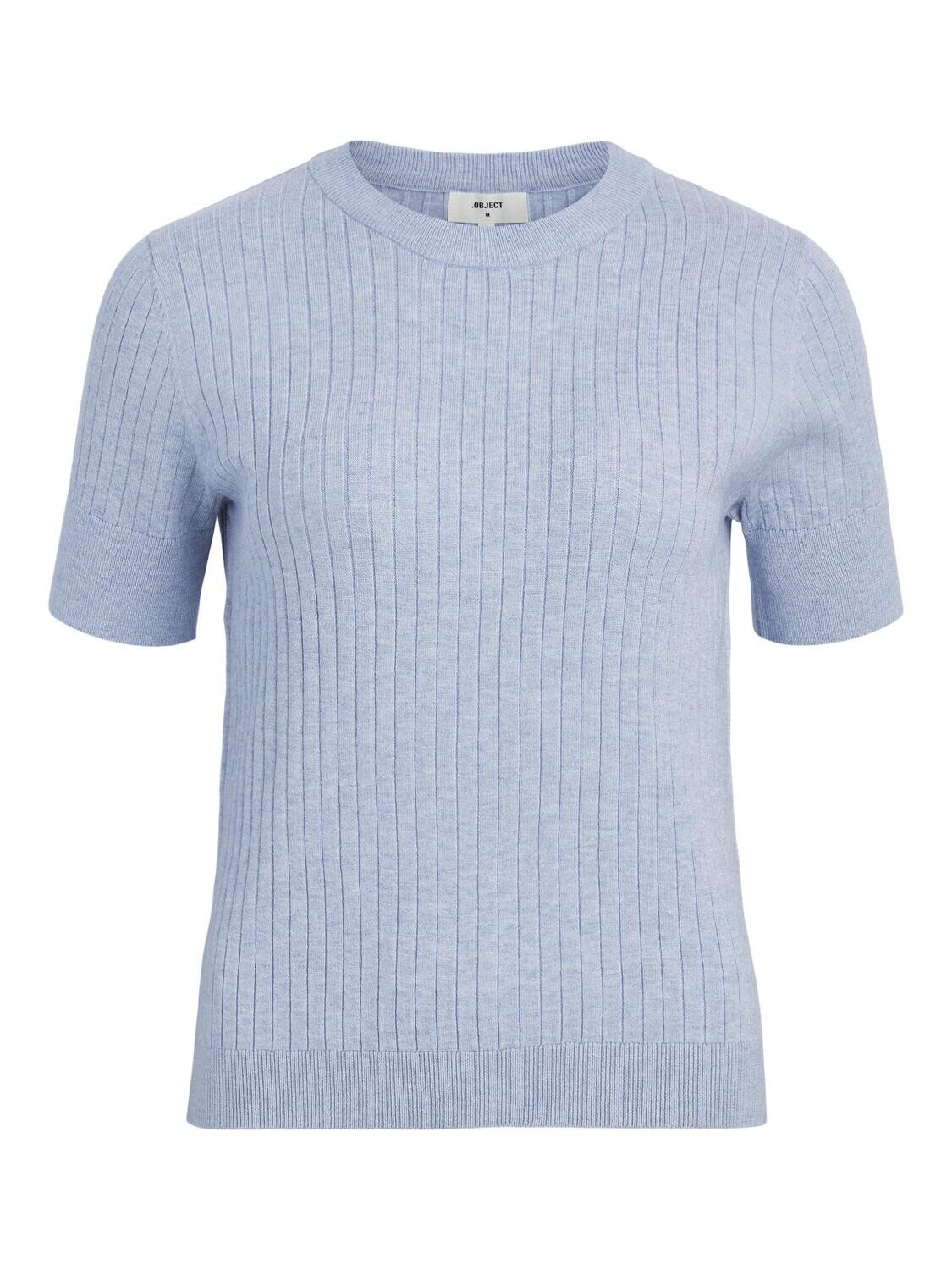 OBJNOELLE S/S KNIT T-SHIRT NOOS Serenity/MELANGE