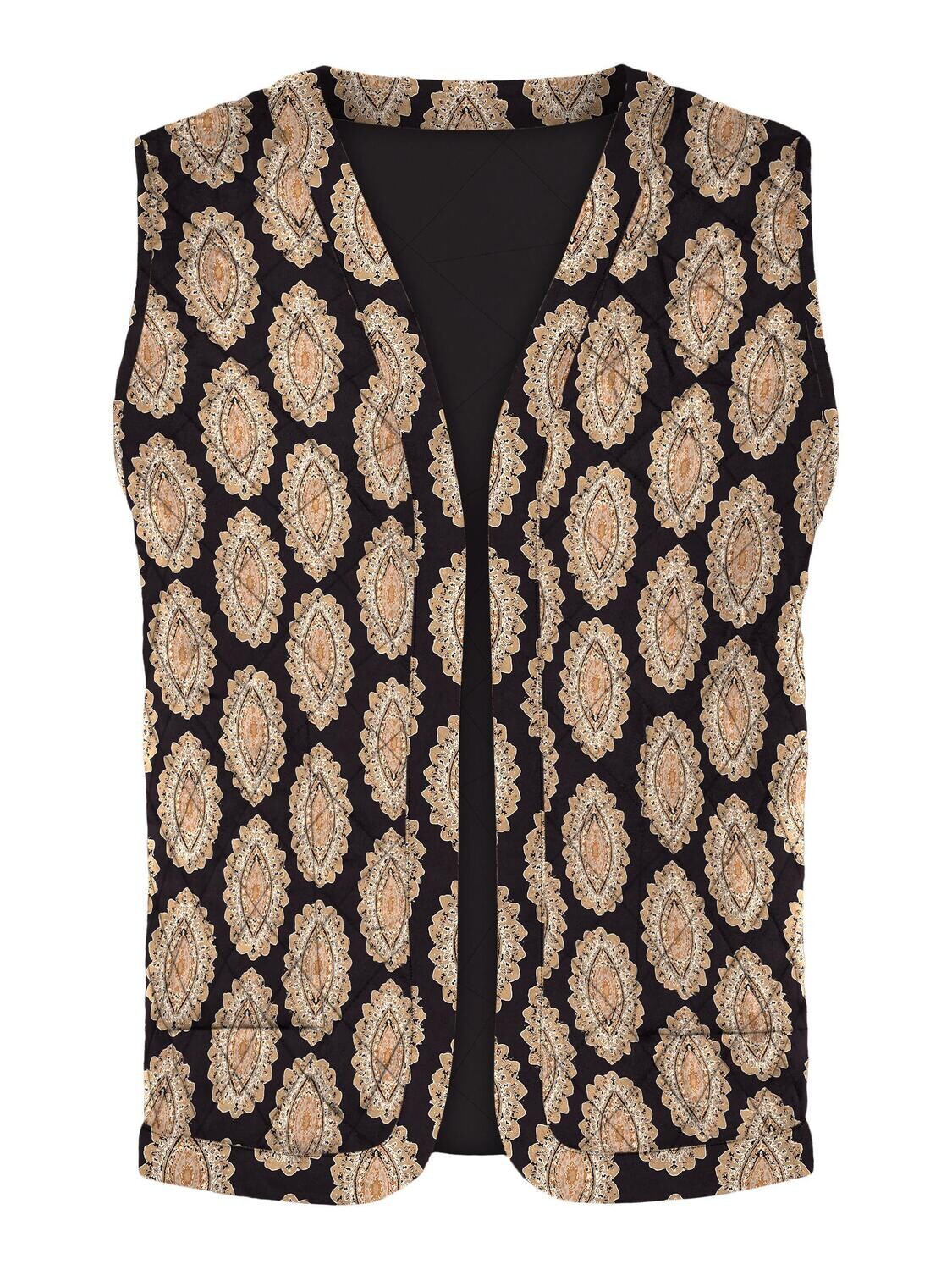 VMMAYA BOHO VEST EXP Black-TIGERS EYE PENELOPE