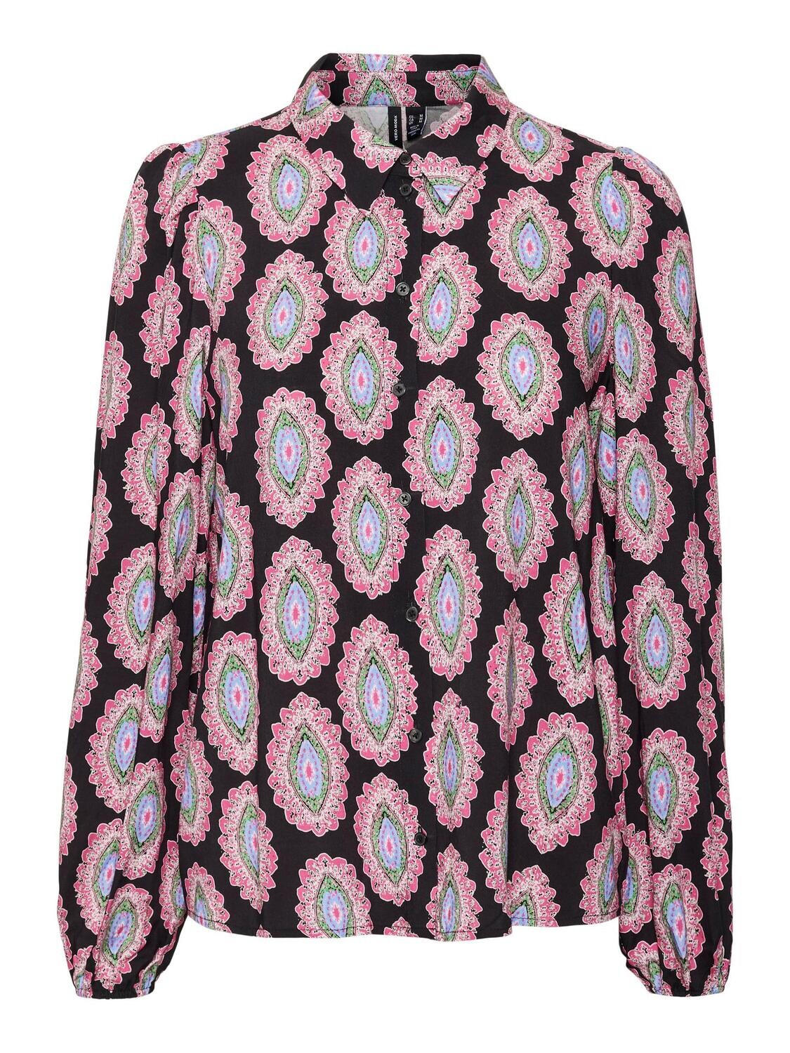 VMASTA L/S MIDI VOLUME SHIRT EXP Black-PINK YARROW PENELOPE