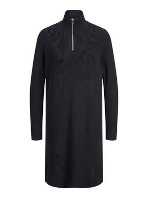 JXSANDRA TWIST HALF ZIP DRESS KNIT SN Black