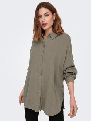 ONLTHYRA OVERSIZED SHIRT NOOS WVN Brindle
