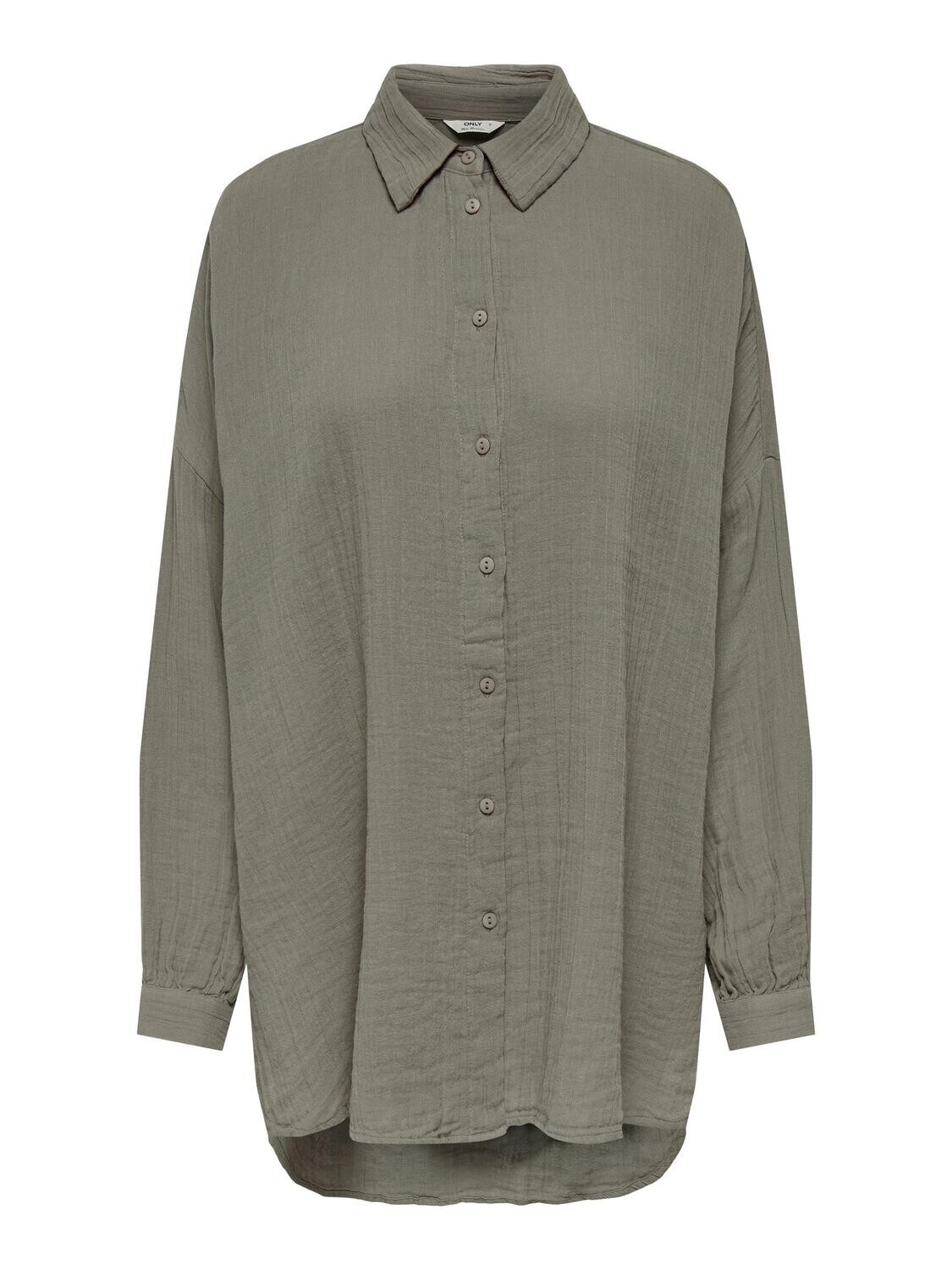ONLTHYRA OVERSIZED SHIRT NOOS WVN Brindle