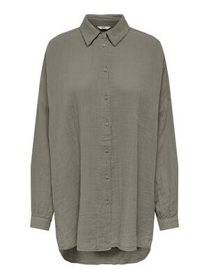 ONLTHYRA OVERSIZED SHIRT NOOS WVN Brindle