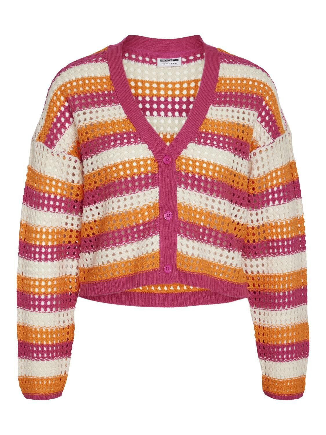 NMHOPE L/S KNIT CARDIGAN Pink Yarrow-EGGNOG N ORIOLE