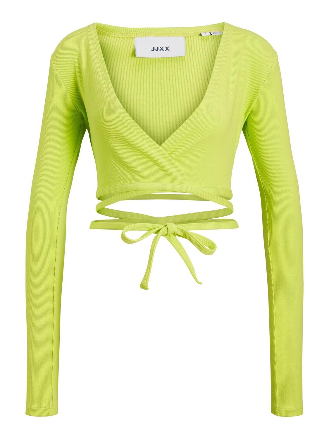JXFRANCES STR LS WRAP RIB TOP JRS Lime Punch