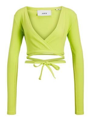 JXFRANCES STR LS WRAP RIB TOP JRS Lime Punch