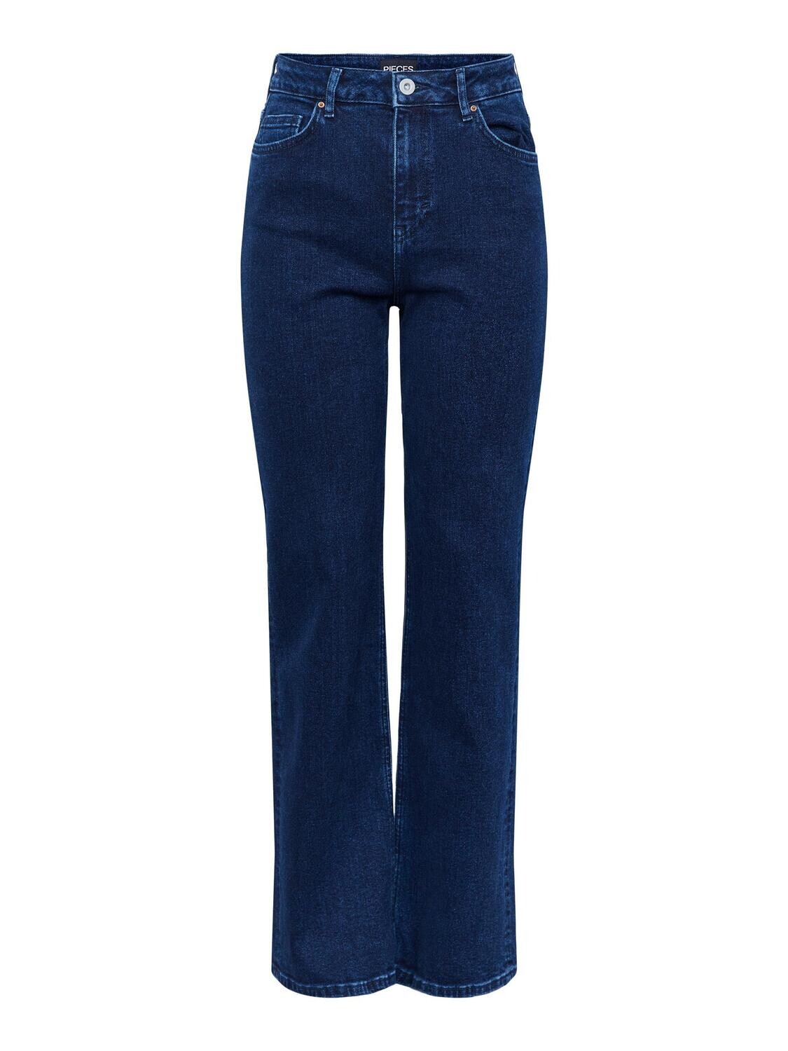 PCHOLLY HW WIDE JEANS DB NOOS BC Dark Blue Denim
