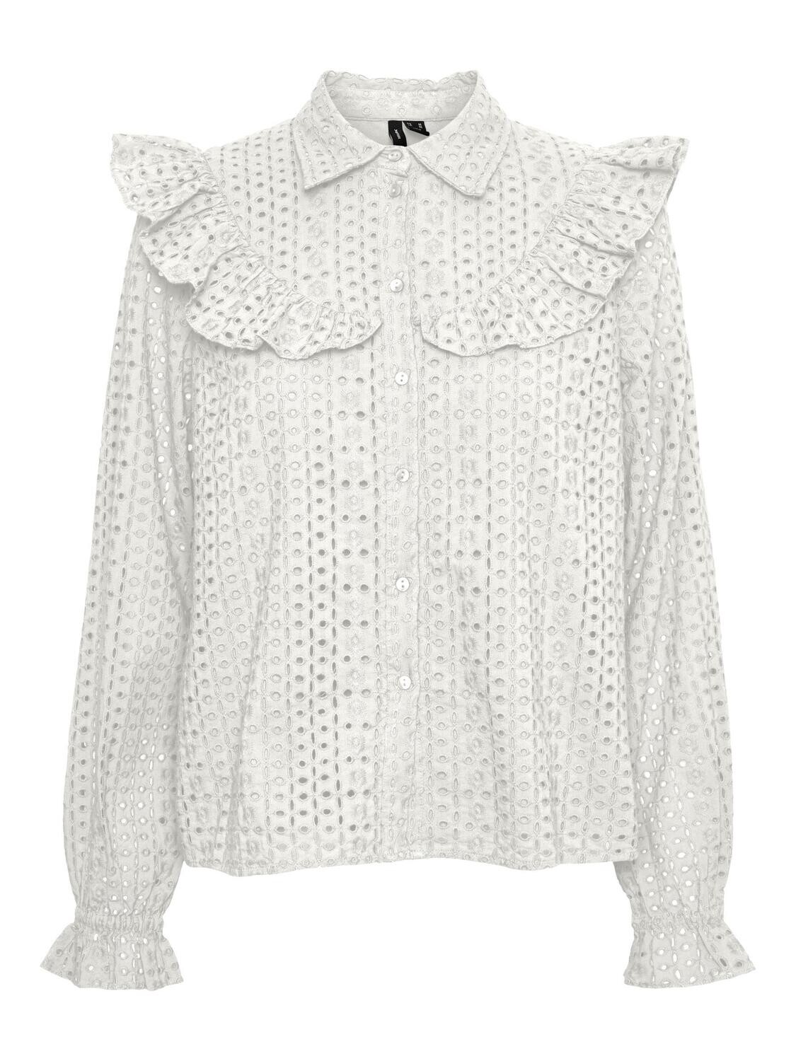 VMAYA LS FRILL SHIRT WVN Snow White