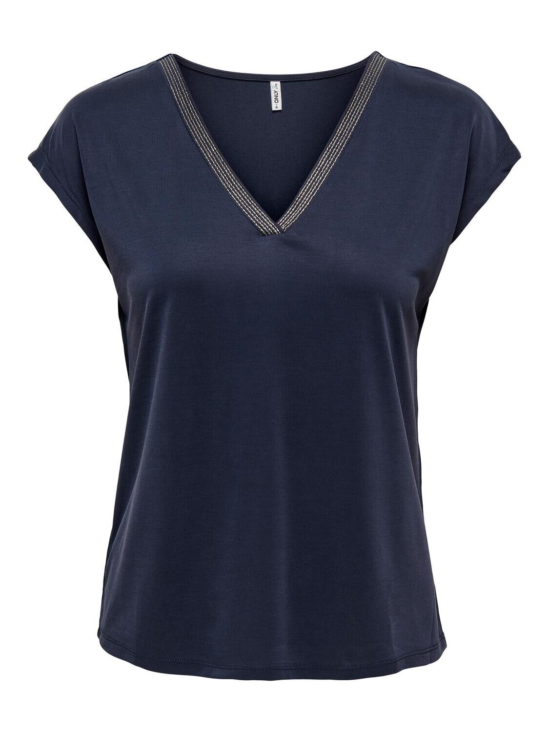 ONLFREE S/S MODAL STITCH TOP JRS Night Sky