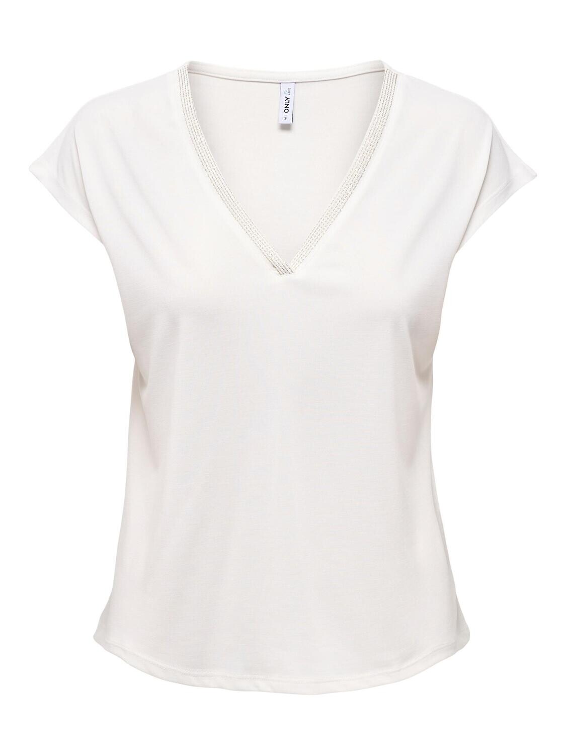 ONLFREE S/S MODAL STITCH TOP JRS Cloud Dancer