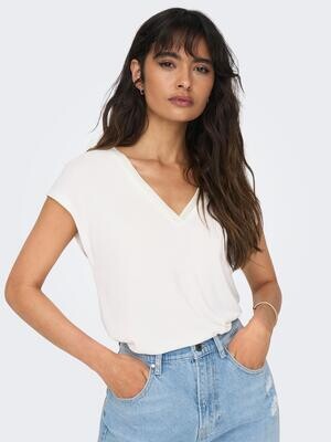 ONLFREE S/S MODAL STITCH TOP JRS Cloud Dancer