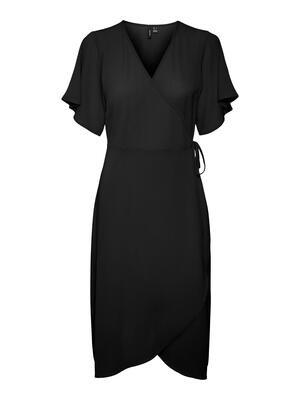 VMSAKI SS CALF WRAP DRESS WVN GA NOOS Black