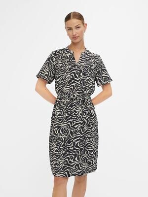 OBJSELINE S/S SHIRT DRESS NOOS Back-SANDSHELL ANIMAL