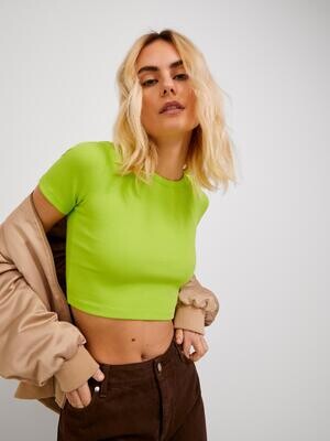 JXFLORIE STR SS RIB TEE JRS NOOS Lime Punch