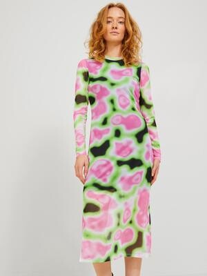 JXOHALA MESH LS DRESS Raspberry Sorbet/AOP