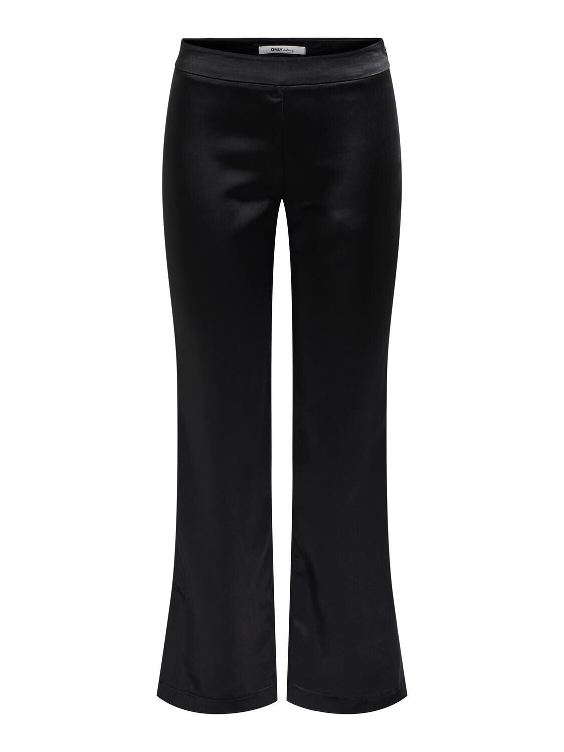 ONLPAIGE-MAYRA MW FLARED SLIT PANT TLR Black