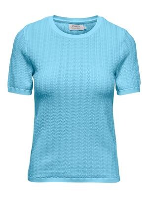 ONLSILJE SS STRUCTURE O-NECK KNT Sky Blue