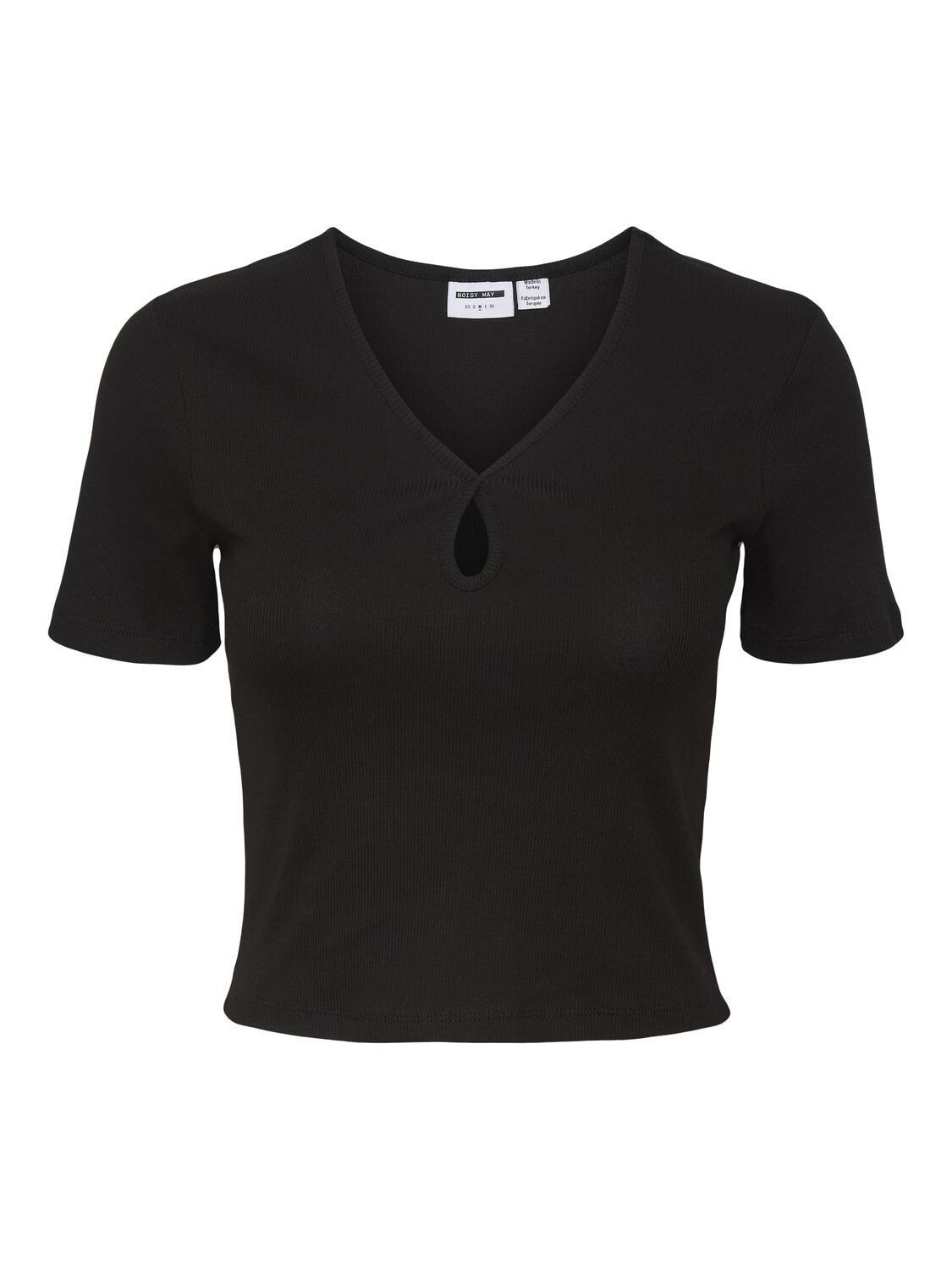 NMMAYA S/S O-NECK CUTOUT TOP NOOS Black