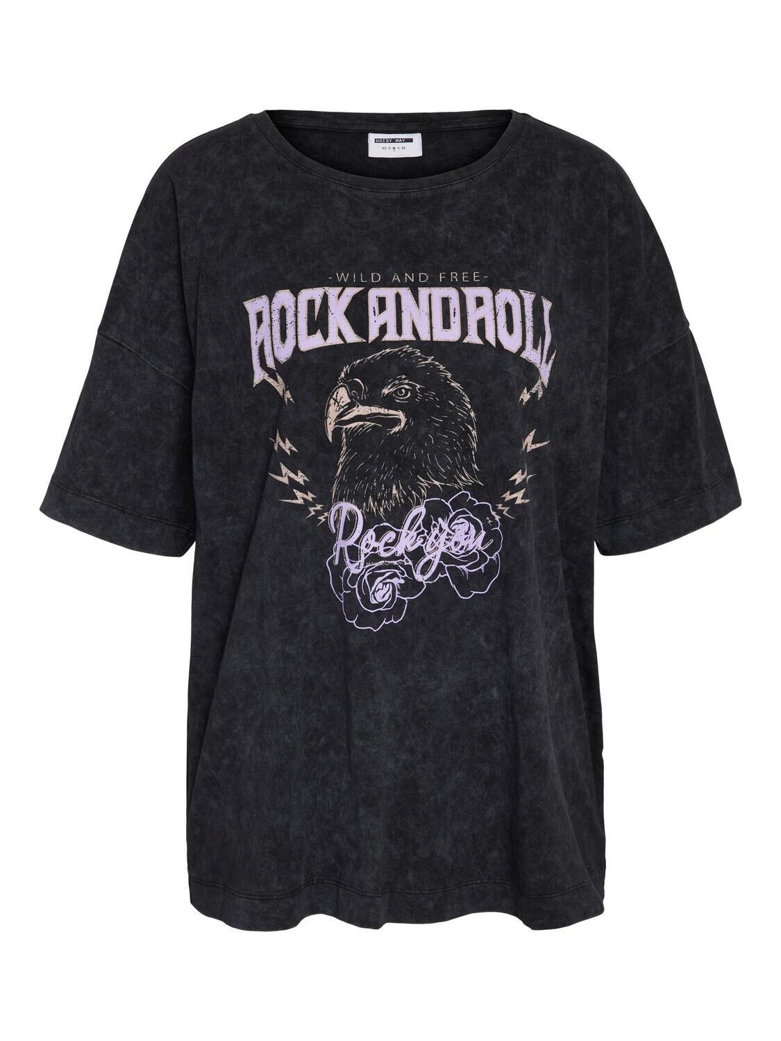 NMTORI IDA WASHED S/S T-SHIRT Black-WASHED W ROCK N ROLL