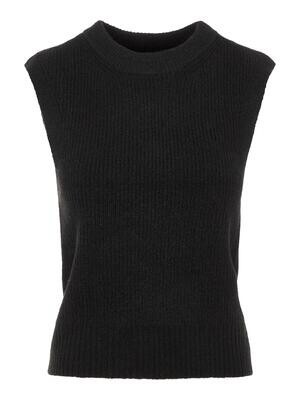 PCELLEN O-NECK KNIT VEST NOOS BC Black