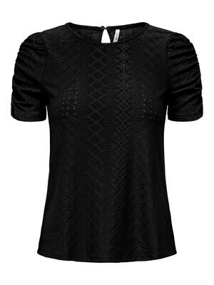 ONLSANDRA S/S PUFF TOP JRS Black