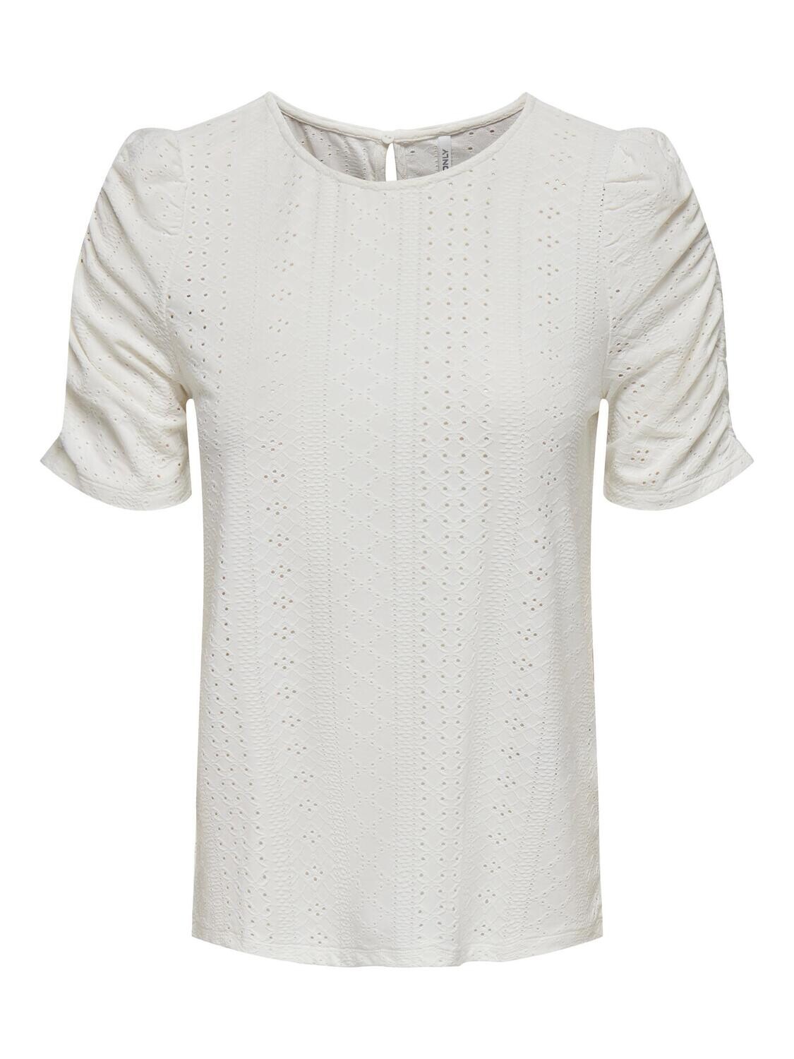 ONLSANDRA S/S PUFF TOP JRS Cloud Dancer