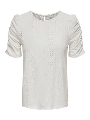 ONLSANDRA S/S PUFF TOP JRS Cloud Dancer