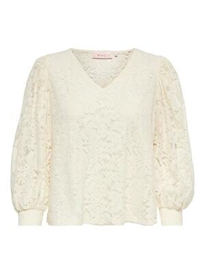 ONLBINA YRSA LACE V-NECK TOP WVN Creme