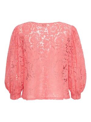ONLBINA YRSA LACE V-NECK TOP WVN Georgia Peach