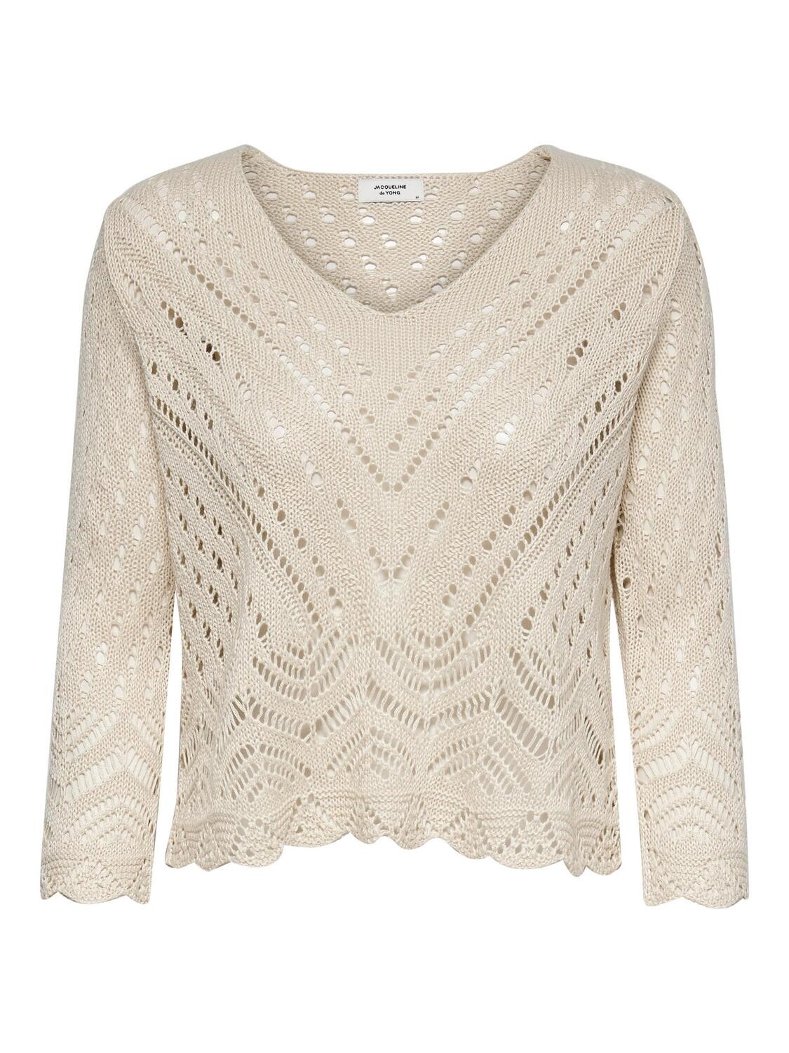 JDYNEW SUN 3/4 CROPPED PULLOVER KNT NOOS Tapioca